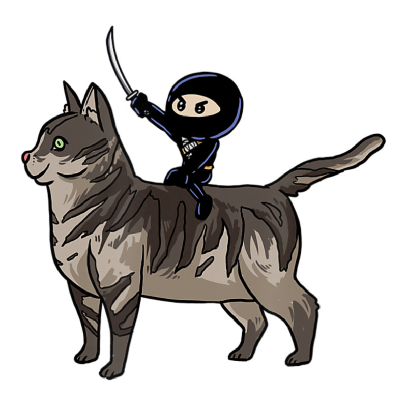 American Curl Cat Tomo Ninja Riding Fantasy Anime Sticker | Artistshot