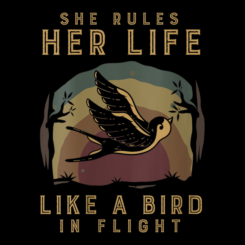 Womens Motivational Quote She Rules Her Life Like A Bird In Flight V N Men's Long Sleeve Pajama Set | Artistshot