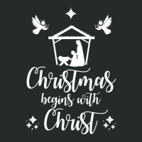 Christmas Begins With Christ Christian Nativity Scene Women's Triblend Scoop T-shirt | Artistshot