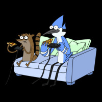 Mordecai And Rigby Pizza And Video Games Cropped Hoodie | Artistshot