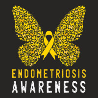 Butterfly Endometriosis Awareness Month Endo Support Ribbon Ladies Fitted T-shirt | Artistshot