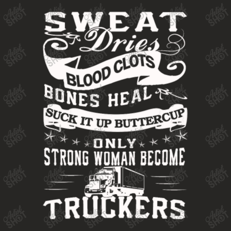 Trucker Woman Ladies Fitted T-Shirt by QuantaviusXaver | Artistshot