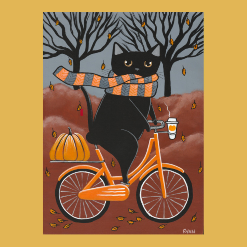 Black Cat Autumn Bicycle Ride Vintage Hoodie And Short Set by cm-arts | Artistshot