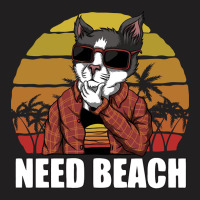 Retro Sunset Beach Cat, Sunset Beach Cat, Sunset Beach Cats, Beach Cat T-shirt | Artistshot