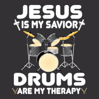 Jesus Is My Savior Drums, Are My Therapy Drums Lover, Drums Lover, Dru Vintage Hoodie | Artistshot