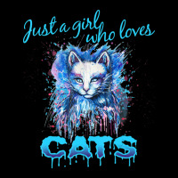 Cute 'just A Girl Who Loves Cats' Tee, Splash Art Cat Lover Adjustable Cap | Artistshot