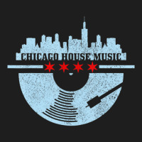 Chicago House Music Vintage Vinyl Dj Raver Flag Skyline Classic T-shirt | Artistshot