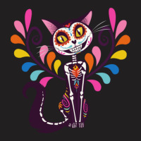 The Day Of The Dead Colored Cat T-shirt | Artistshot