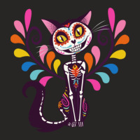 The Day Of The Dead Colored Cat Ladies Fitted T-shirt | Artistshot