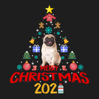 Pug Dog Merry Christmas Tree 2021 Vaccination Pug Costume Dog Lover 78 Classic T-shirt | Artistshot