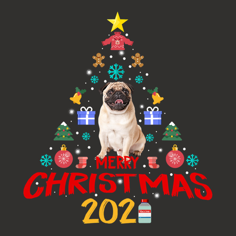 Pug Dog Merry Christmas Tree 2021 Vaccination Pug Costume Dog Lover 78 Champion Hoodie by coolquirrell | Artistshot