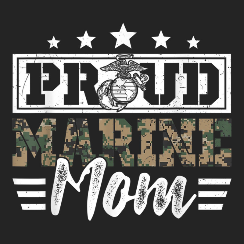 Proud Marine Military Veteran Mom Mama Mommy Mother's Day T Shirt 3/4 Sleeve Shirt by cm-arts | Artistshot