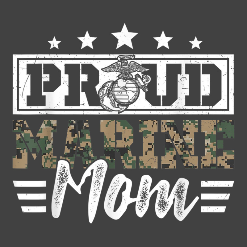 Proud Marine Military Veteran Mom Mama Mommy Mother's Day T Shirt Vintage T-Shirt by cm-arts | Artistshot