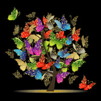 Butterfly Tree Beautiful, Butterfly Tree, Beautiful, Butterfly Tree Vi V-neck Tee | Artistshot