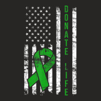 Distressed Donate Life Usa Flag Organ Kidney Donor Ribbon Ladies Fitted T-shirt | Artistshot