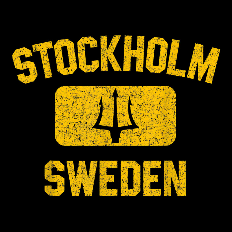 Stockholm Sweden Trident Gym Style Distressed Yellow Print Adjustable Cap | Artistshot