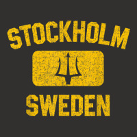 Stockholm Sweden Trident Gym Style Distressed Yellow Print Champion Hoodie | Artistshot