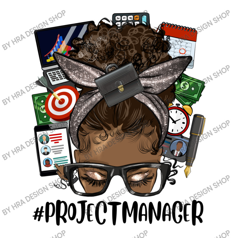 Afro Messy Bun Project Manager V-neck Tee | Artistshot