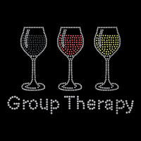 Womens Woman Group Therapy Wine Glasses Rhinestone For Birthday V Neck Toddler Sweatshirt | Artistshot