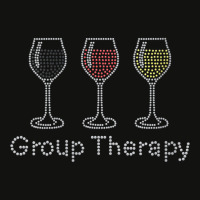 Womens Woman Group Therapy Wine Glasses Rhinestone For Birthday V Neck Scorecard Crop Tee | Artistshot