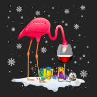 Flamingo Tropical Funny Pink Flamingo Drink Wine On Christmas Xmas 497 3/4 Sleeve Shirt | Artistshot