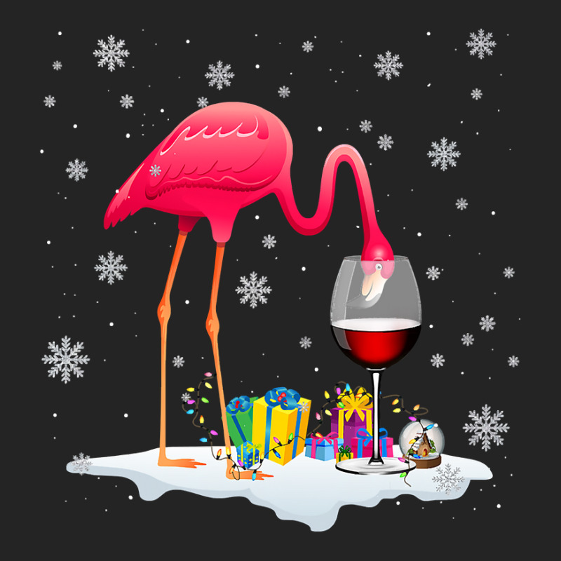 Flamingo Tropical Funny Pink Flamingo Drink Wine On Christmas Xmas 497 3/4 Sleeve Shirt by coolquirrell | Artistshot