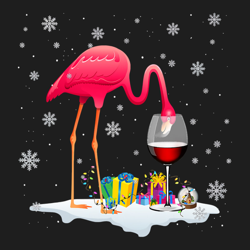 Flamingo Tropical Funny Pink Flamingo Drink Wine On Christmas Xmas 497 Classic T-shirt by coolquirrell | Artistshot