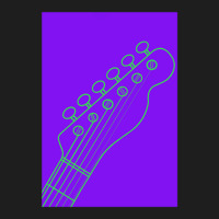 Retro Color Purple And Green Telecaster Headstock Classic T-shirt | Artistshot