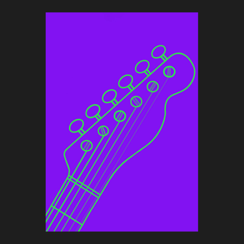 Retro Color Purple And Green Telecaster Headstock Classic T-shirt by AntonStokes | Artistshot