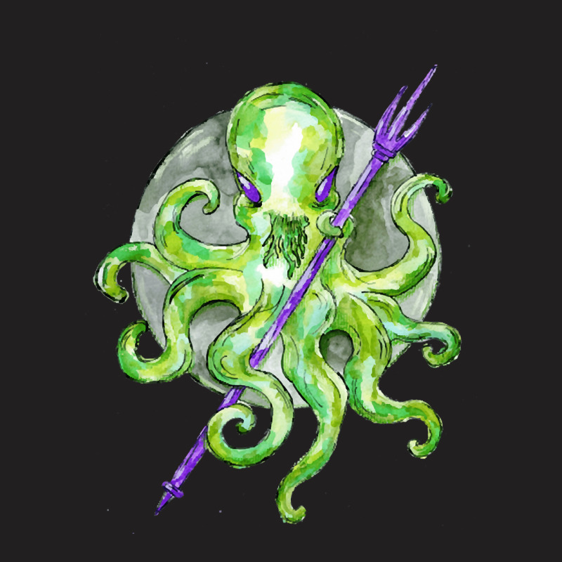 Green Octopus With Purple Trident, Green Octopus With Purple Trident V T-shirt | Artistshot