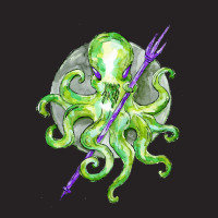 Green Octopus With Purple Trident, Green Octopus With Purple Trident V Vintage Cap | Artistshot