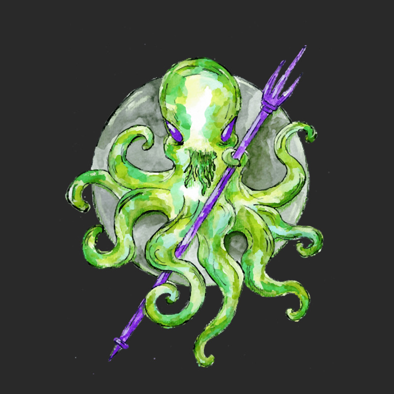 Green Octopus With Purple Trident, Green Octopus With Purple Trident V Printed Hat | Artistshot