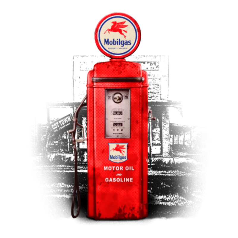 Vintage Gas Pump Station Mobil Sticker | Artistshot