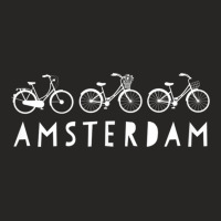 Bike Europe On Bicycle Amsterdam Bike T Shirt Ladies Fitted T-shirt | Artistshot