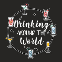 Drinking Around The World For Dark Ladies Fitted T-shirt | Artistshot