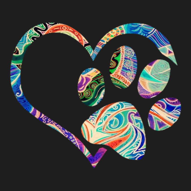 Animal Rescue Dog Paw Print Tie Dye Rainbow Dog Love Classic T-shirt | Artistshot