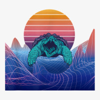 Aligator Snapping Turtle Vaporwave Landscape Reptile Lover T Shirt Champion Hoodie | Artistshot