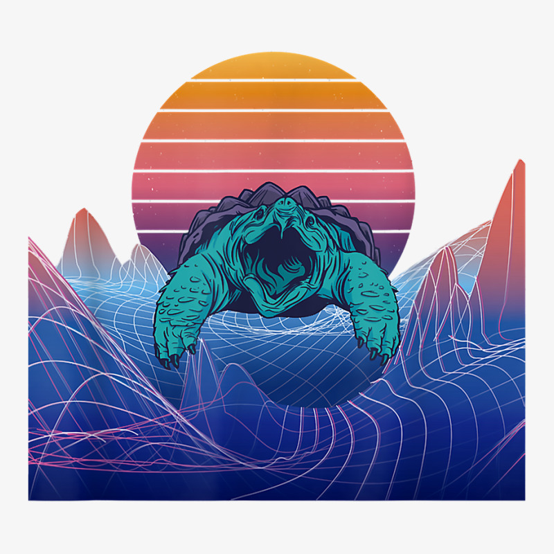 Aligator Snapping Turtle Vaporwave Landscape Reptile Lover T Shirt Champion Hoodie | Artistshot