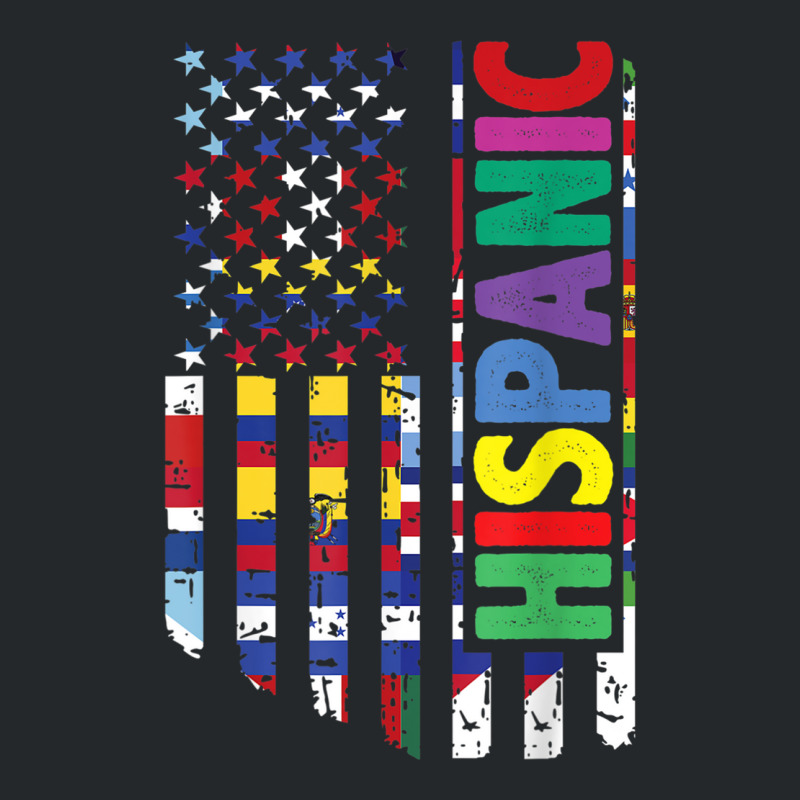 Usa And Latin American Countries Flag Hispanic Heritage T Shirt Crewneck Sweatshirt by cm-arts | Artistshot