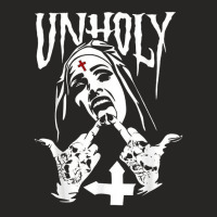 Satanic Nun Tattoos Unholy, Satanic Nun, Satan Bad Nun, Tattoos Unholy Ladies Fitted T-shirt | Artistshot