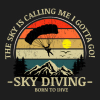 Skydiving Adventures Sky Is Calling Parachutes On Vintage Sunset Retro Classic T-shirt | Artistshot