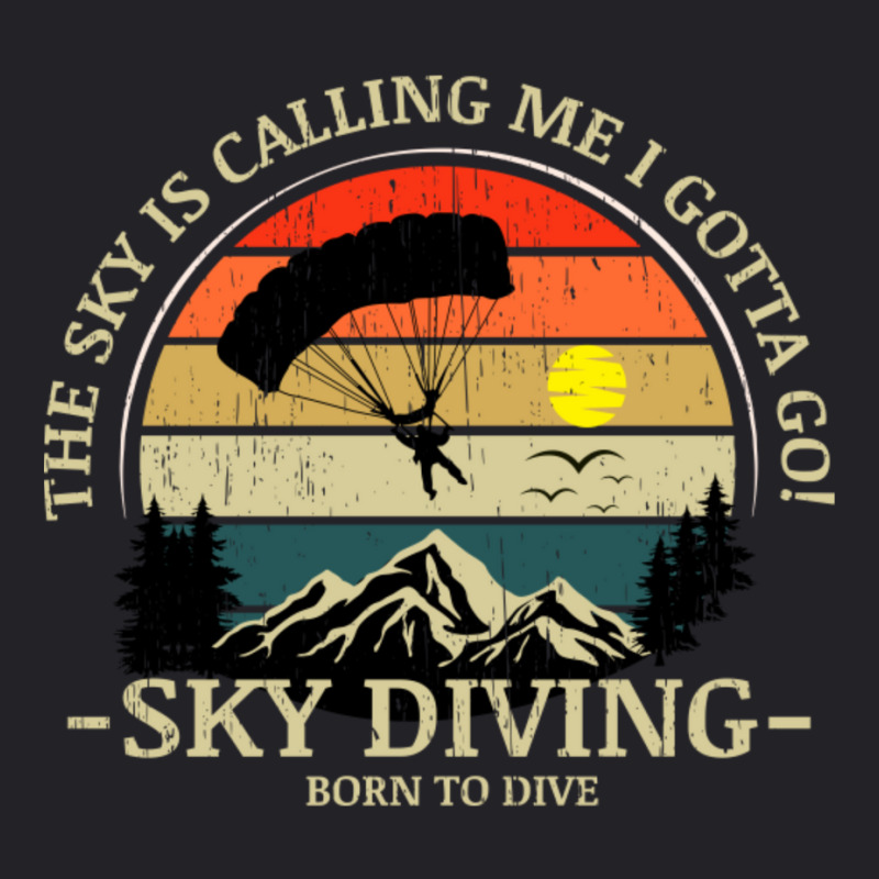 Skydiving Adventures Sky Is Calling Parachutes On Vintage Sunset Retro Youth Tee by cm-arts | Artistshot