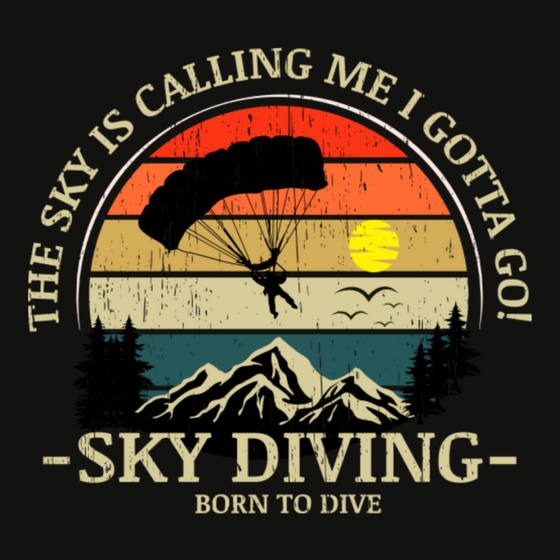 Skydiving Adventures Sky Is Calling Parachutes On Vintage Sunset Retro Scorecard Crop Tee by cm-arts | Artistshot