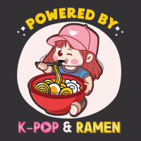 Powered By K Pop And Ramen Japanese Noodles Korean Kpop Novely Vintage Hoodie | Artistshot