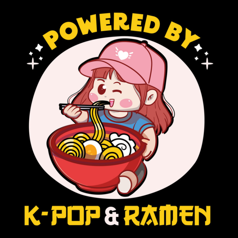 Powered By K Pop And Ramen Japanese Noodles Korean Kpop Novely Cropped Hoodie by cm-arts | Artistshot