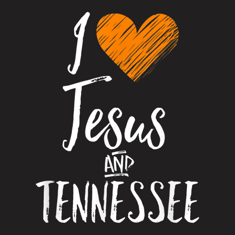 I Love Jesus And Tennessee Shirt Orange Heart Cute Fan Gift T Shirt T-Shirt by cm-arts | Artistshot