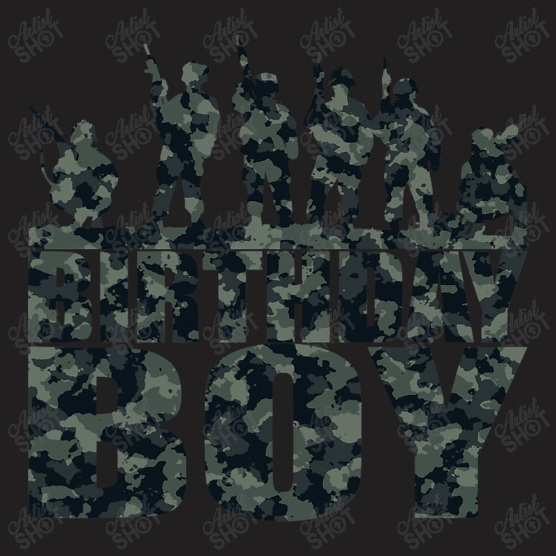 Birthday Boy Army Party Military Party Supplies Camo Green T-shirt | Artistshot