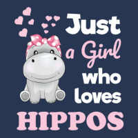 Girls Hippo Gift Just A Girl Who Loves Hippopotamuses Men Denim Jacket | Artistshot