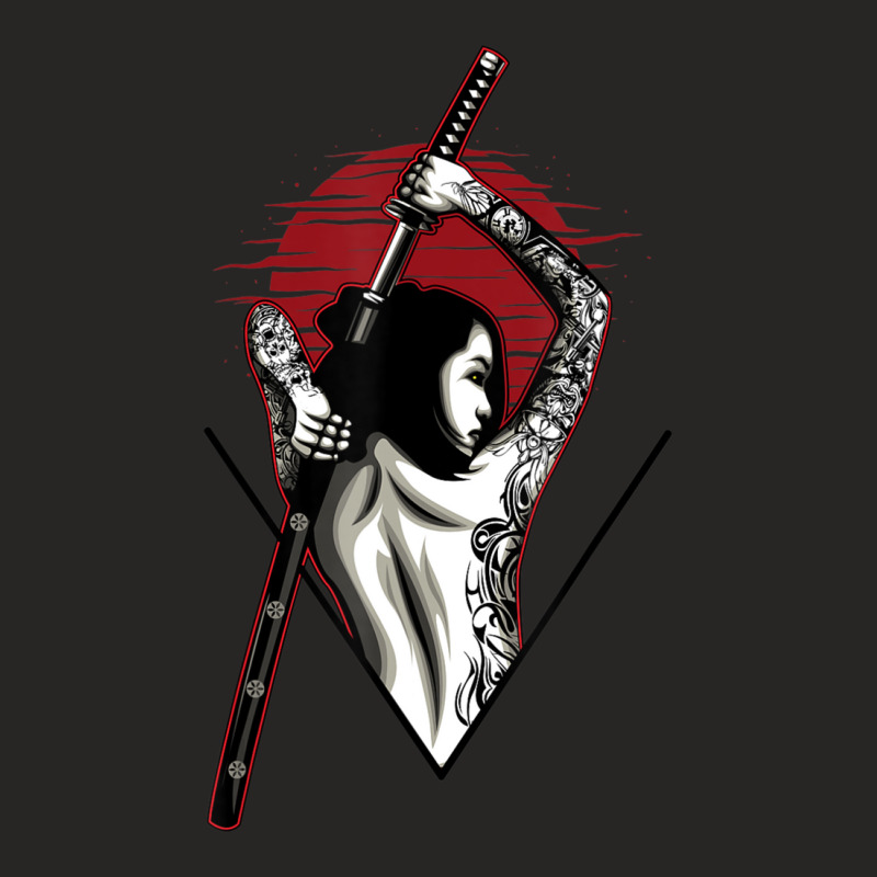 Anime Female Samurai Warrior With Samurai Swords Ladies Fitted T-Shirt by cm-arts | Artistshot