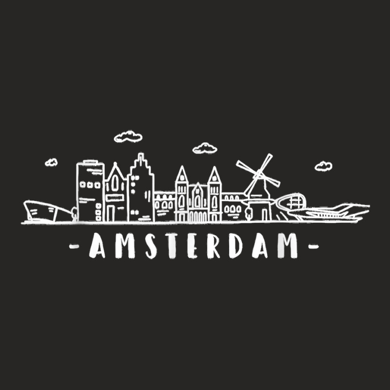 Amsterdam Skyline Vintage Netherlands Holland Dutch Souvenir T Shirt Ladies Fitted T-Shirt by cm-arts | Artistshot